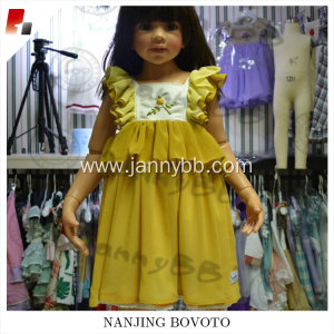 Hand embroidery wholesale girls smocked dress